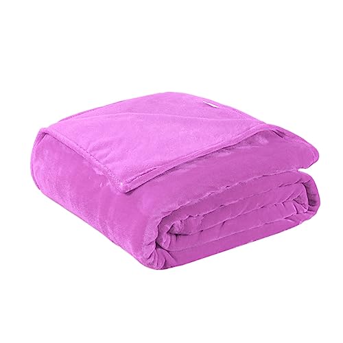 DECORNIJIA Caliente Warm Blanket púrpura Mantas Grande Gruesa Cama Pesado cálido edredón Ligero Suave Pelo tamaño Acogedor de Lana de Franela de Franela Violet
