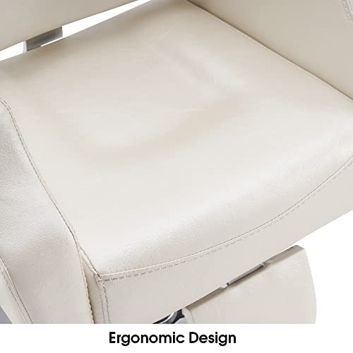 BarberPub Classic Recliner Leathern Barber Chair Antique Heavy Duty Hair Spa Salon Styling Beauty Equipment 3125(Champagne)