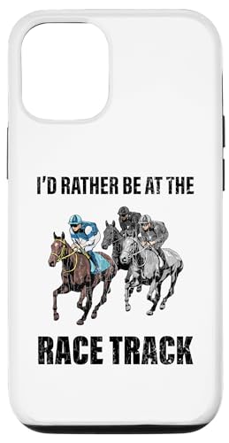 Carcasa para iPhone 15 Gráfico divertido de carreras de caballos I'd Rather Be At The Race Track