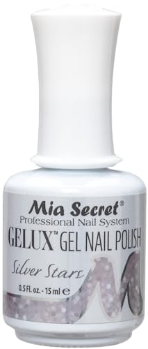 Mia Secret Gelux Esmalte en Gel Plata Estrellas