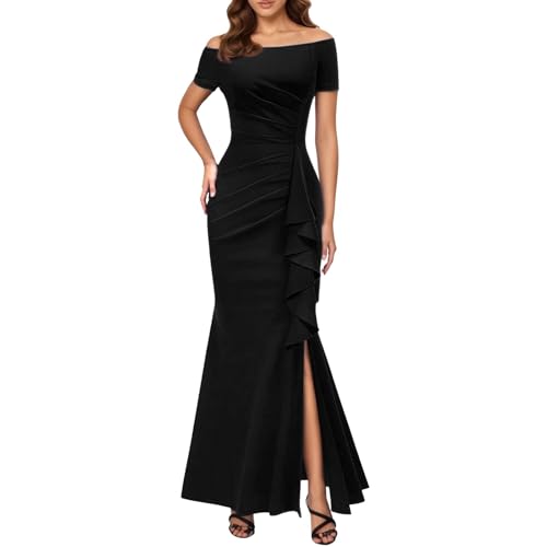 Robe portefeuille col en V avec fente latérale pour soirée chic
