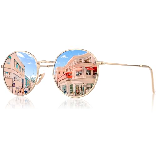 Image of CGID Retro Round Polarized Sunglasses Men Womens Circle Hippie Shades E01