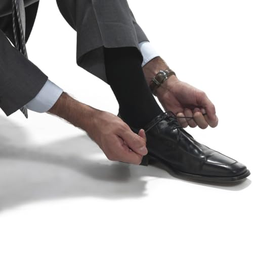 Men's Dress Socks 5 Pairs Mens Cotton Calf Business Formal Soft Breathable Long Crew Casual Socks