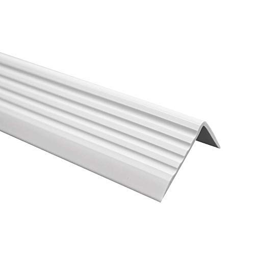 TMW Profiles PVC Bullnose Stair Nosing 40mm × 25mm – Self-Adhesive – Anti-Slip, 1.18m (Light Gray)