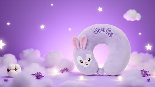 Image of Soft and Comfortable Cartoon Designed U-Shaped Kids Travel Neck Pillow for Airplane Car Flight Head Neck Support for Boys and Girls (Pack of 1, Purple)