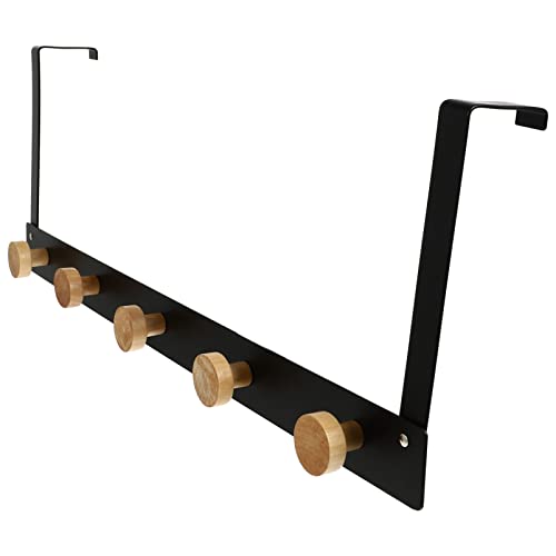 Unomor Elegant Wooden Hanging Hooks 5 Pack Door-Mounted Bath-Ball Hook Home Decor Trousers Hook