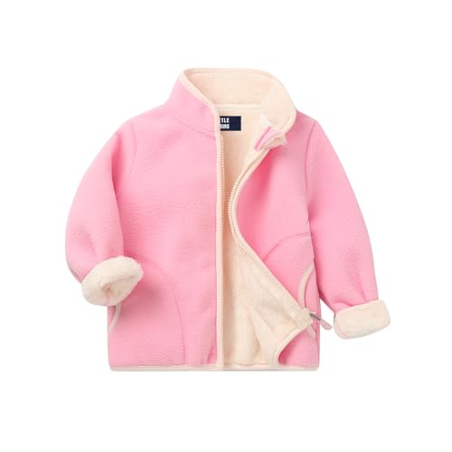 Image of LittleSpring Boys Girls Polar Fleece Jackets Fur Lined Zip Up Warm Winter Coat