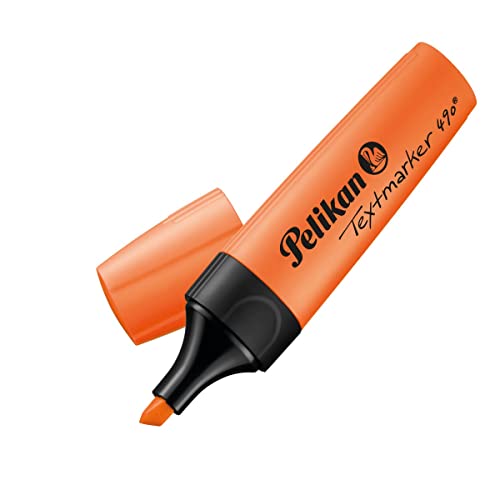Pelikan Textmarker 490, 10 x Neon-Orange, 10 Stück, mit...