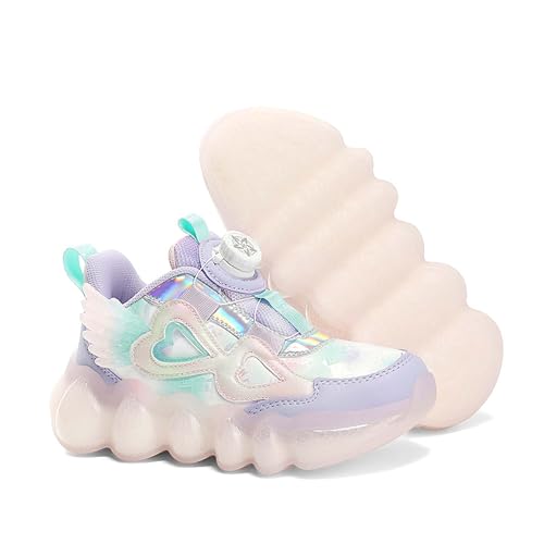 Children's Rotating Buckle Running Shoes Rubber Sole Anti Slip Sports Shoes Lightweight Breathable Outdoor Park Amusement Park Walking Shoes Jogging Shoes Skateboarding Shoes Flat Shoes