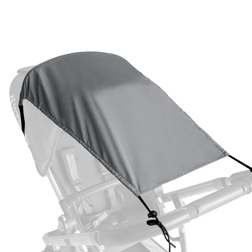 Bighan Parasol Universal para Cochecito con Protección UV, Capota Flexible y Ajustable para Capazo, Toldos Impermeables   Gris Oscuro