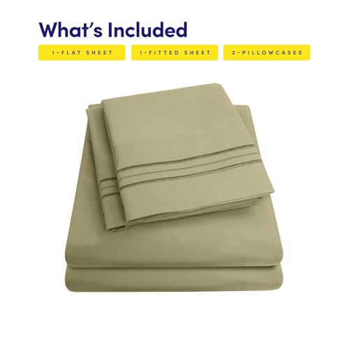 Image of 1500 Supreme Collection King Sheet Sets Sage Green - Luxury Hotel Bed Sheets and Pillowcase Set for King Mattress - Extra Soft, Elastic Corner Straps, Deep Pocket Sheets, King Sage Green