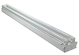 White 48 Watt 4 ft 2-light Flush Mount Ceiling Light Fixture with 2x LED T8 24 Watt Tubes - 6500K - 30% Brighter than 18w LEDs