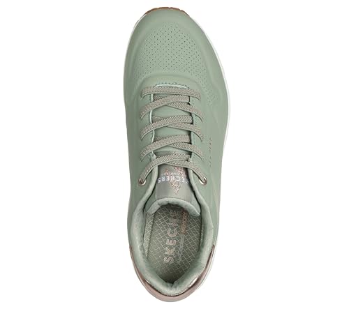 Image of Skechers Women's Uno Shimmer Away Sneaker | Casual sneaker, Skechers Air-Cooled Memory Foam, Skech-Air, Wedge Fit with 1-inch height, Slip-On, stretch laces