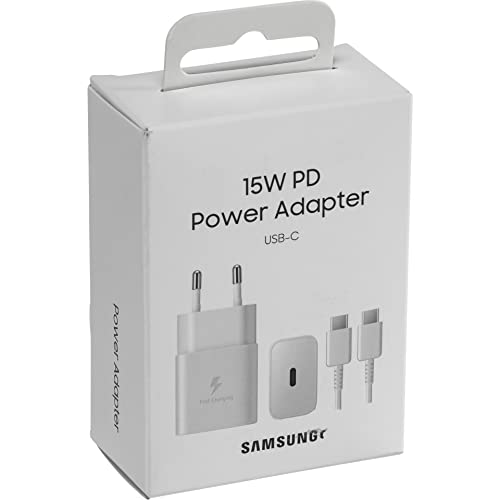 SAMSUNG Chargeur Secteur 15W USB C avec Cable Blanc
