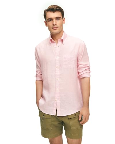 Brooks Brothers Mens Irish Linen Long Sleeve Sport Shirt