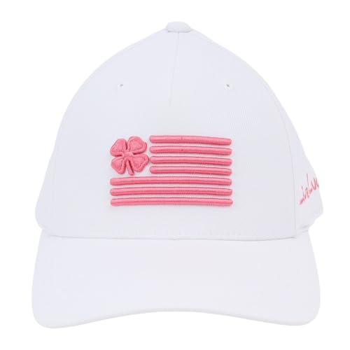 Image of Black Clover Clover Nation 21 White Hat with Desert Rose Clover Flag Snapback Adjustable
