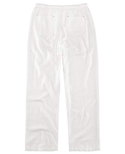 Men's Drawstring Loose Linen Beach Pants Lightweight Elastic Waist Yoga Lounge Cotton Trousers Pajamas4
