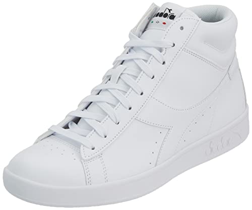 Diadora TORNEO HIGH, Sneakers a Collo Alto Unisex - Adulto, Bianco/Bianco/Nero, 36 EU