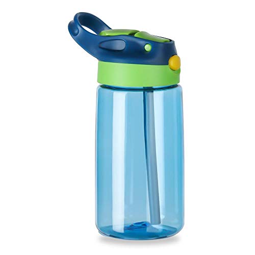 480ml Cartoon Drinkware Lekbestendig Kinderen Kids BPA Gratis Drinkfles Drinkbeker Water Fles met Rietjes (Blauw) - Image 5