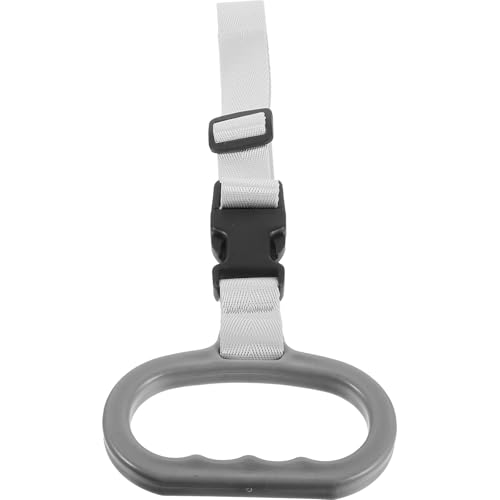 DOITOOL Asa de Agarre Ajustable Antideslizante para Coche y Cama, Correa de Asistencia Ergonómica para Personas Mayores, Discapacitados y Embarazadas, Accesorio Portátil de Nailon Gris