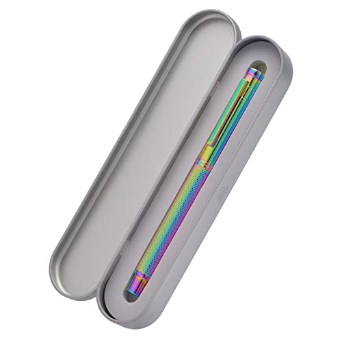 Image of Asvine Hongdian Forest Fountain Pen Extra Fine Nib Rainbow Color with Converter and Metal Pen Box Set