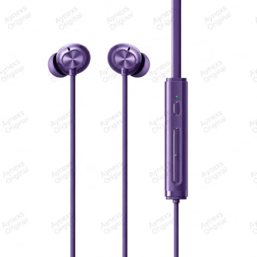 Image of Compatible with Realme 5 ANC Bluetooth Neckband Earphones with ANC and ENC Support, 13.6mm Driver, Long Playback Time, Fast Charging, HD Voice Calling Feature(Purple)