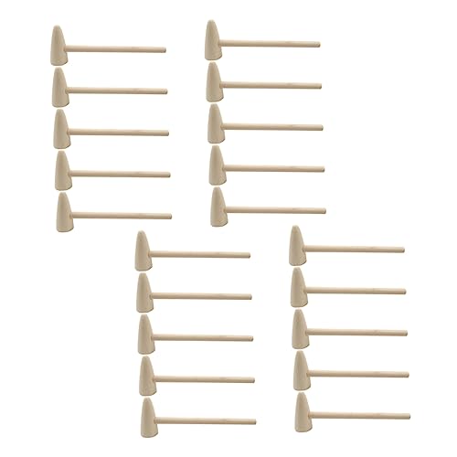 NAMOARLY 20pcs Mini Mallets for Boys and Girls Safe Wooden Hammers Polished Surface Educational Toys for Kindergarten Easter Egg Dec