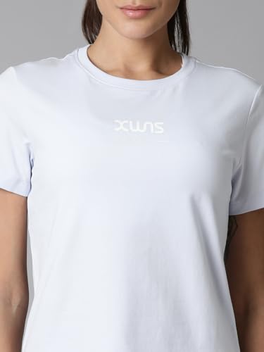 Image of XTEP Comprehensive Training Series Graphic Pattern, Crew Neck, Short Sleeve Slim Fit Training T-Shirt for Women