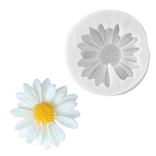 AEGYPIUS Flower Molds Silicone, 2.7 inch 3D Daisy Flower Silicone Molds, White Daisy Silicone Mold, Daisy Molds Silicone for Chocolate Candy Cake Decoration or Craft Clay Polymer