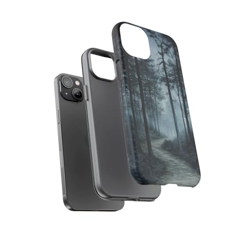 Coque iPhone 14 Plus rigide Misty Forest Path fini mat élégant