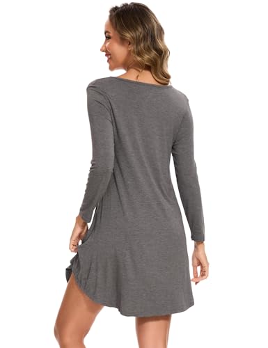 Image of GYS Womens Bamboo Viscose Nightgown Super Soft Lightweight Night Shirts for Sleeping