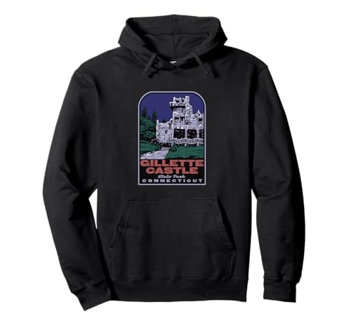 Gillette Castle State Park Connecticut Retro Pullover Hoodie