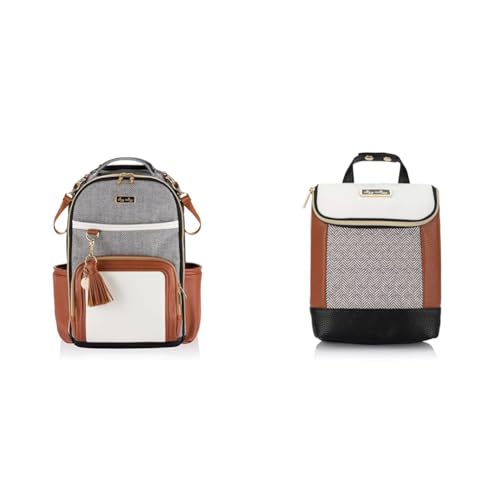Image of Itzy Ritzy Backpack + Bottle Bag, Insulated, Coffee & Cream Boss Plus