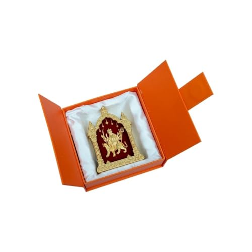 Image of EKA Temple Series Durga Table Top Premium Gold Foil Artwork with Metal Stand | Divine Goddess Durga Inspired Spiritual Decor for Home, Office & Pooja Space | Auspicious Gift