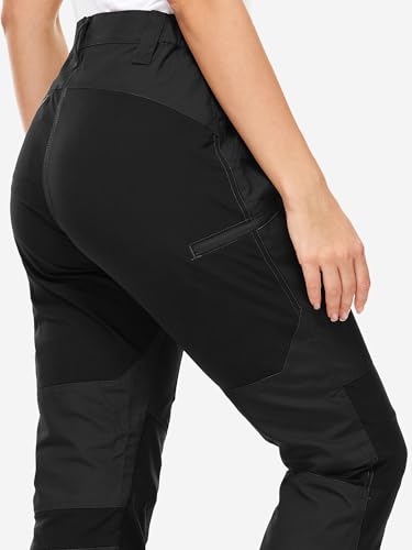 Yenwits Wanderhose Damen Outdoor Hosen Langlebig Robust Atmungsaktiv Trekkinghose Arbeitshose für Outdoor-Aktivitäten und Außenarbeiten(2093,Schwarz,3XL)