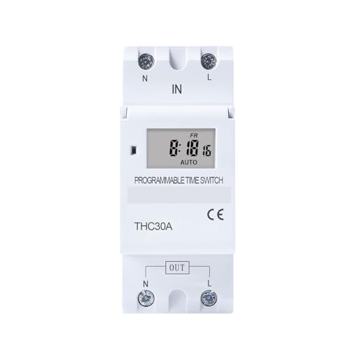 Minuterie programmable rail DIN 12V relais temporisé numérique 2 fils 7 jours