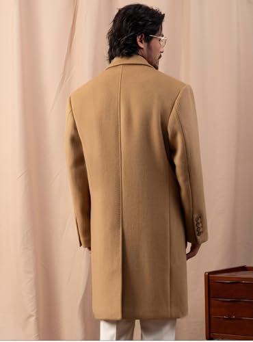 Men's Trench Coat Man Mid Long Jacket Formal Casual Peacoat Fall Winter Warm Overcoat4