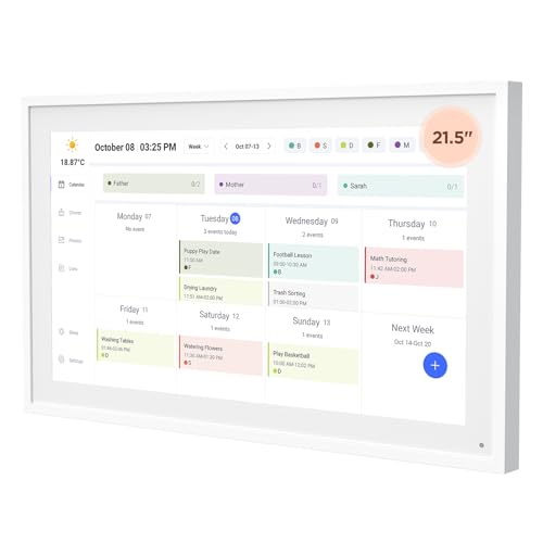 Digital Calendar: 21.5 Inch Smart Digital Calendar & Chore Chart,...
