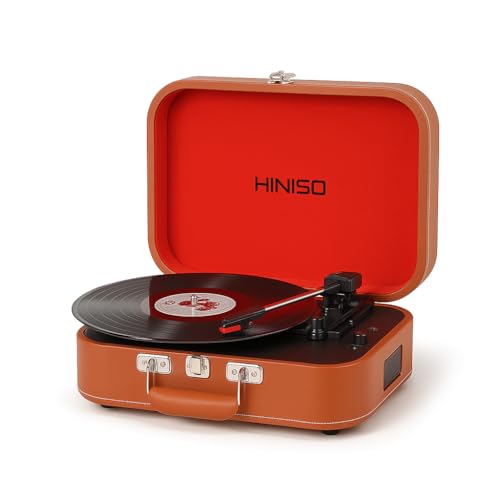 Hiniso Bluetooth Vinyl Record Player with 2-Way Bluetooth (Input ...