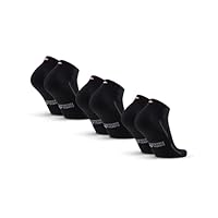DANISH ENDURANCE Calcetines Deporte Hombre y Mujer Tobilleros - Algodon, Alcochados, 3 y 6 Pack Negro 48-51