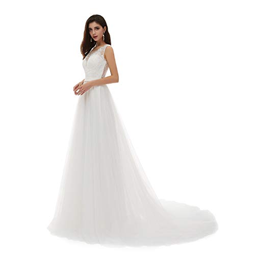 Image of Spaghetti Chiffon Beach Wedding Dress V Neck A line Bridal Gowns Lace Plus Size Wedding Dress