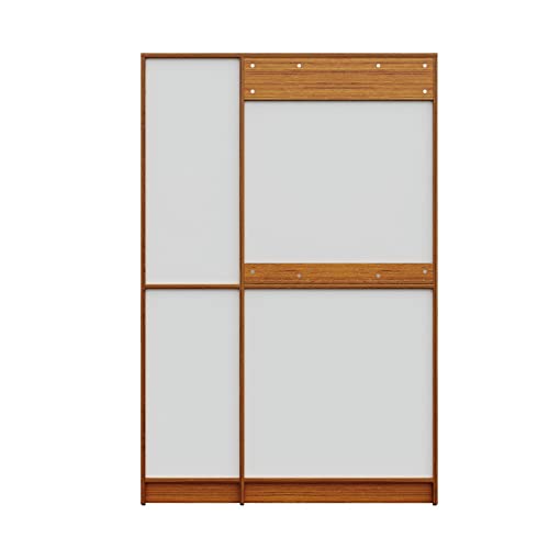Image of Wakefit Wardrobe | 1 Year Warranty | Engineered Wood Almirah, Cupboard for Clothes Storage | 3 Door, 1 Drawer, 1 Hanging Space | Organza Plus - Natural Teak