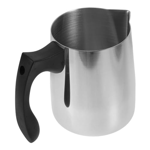 Ciieeo Stainless Steel Milk Frothing Jug with Plastic Handle Espresso Steaming Pitcher for Coffee Baking Candle Making Accurate Measurement Design for DIY Projects