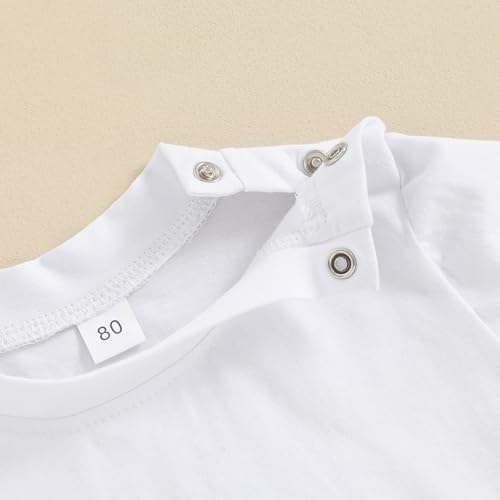 Image of Toddler Baby Boy Girl Short Sleeve Crew Neck T Shirt Pullover Sweatshirt Summer Basic Tee Solid Casual Clothes