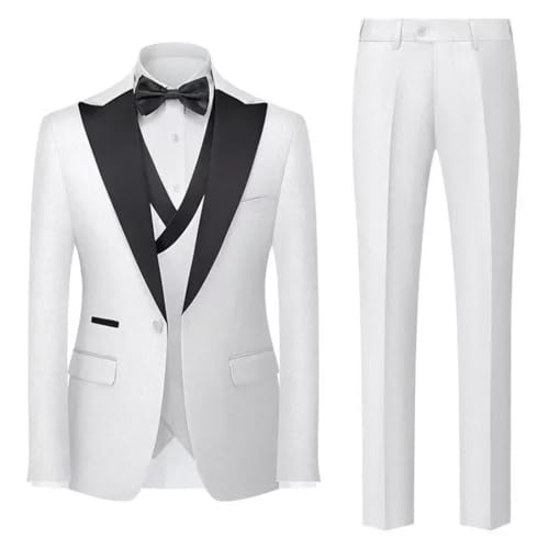 Men Classic Three Piece Suit Blazer Vest Pants Set for Wedding Formal Party Business Casual Suit2