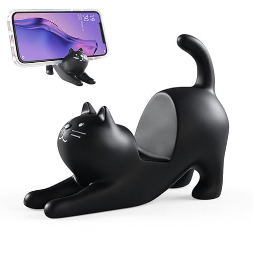 Image of ZORBES Cute Cat Phone Holder Kawaii Fashion Plaster Cat Desk Support Desk Phone Stand Home Decor Desk Decor