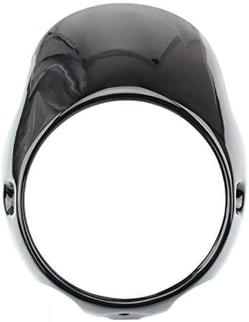 Royal Sun Gloss Black Headlight Fairing Cowl Guard Frame Mask Compatible with Triumph Bonneville T100 T120 Thruxton Thunderbird Sport Honda CB150 R18 Ducati Monster 7 inch headlight Size
