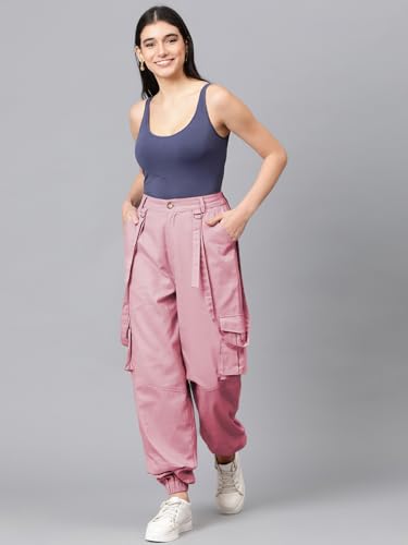 Image of KOTTY Women's High Rise Relaxed || Straight || Joggers Fit Cargo's for Pants || Trousers