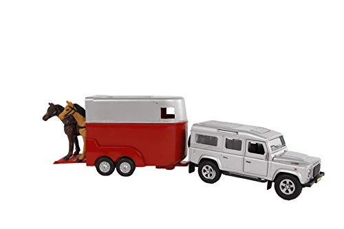 Kids Globe Land Rover Defender with Horse Trailer, Assorted Color
