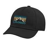 Colorado Vintage Mountains Sunset Souvenir Gift Adjustable Printed Baseball Hat, Black